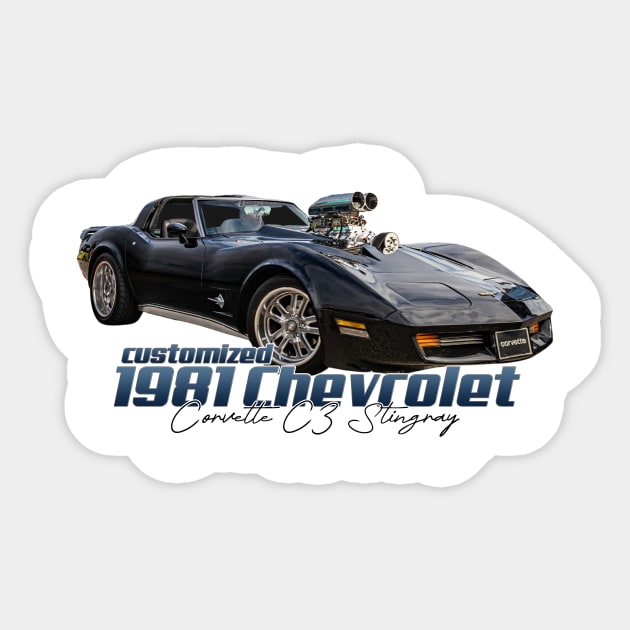 Customized 1981 Chevrolet Corvette C3 Stingray Sticker by Gestalt Imagery